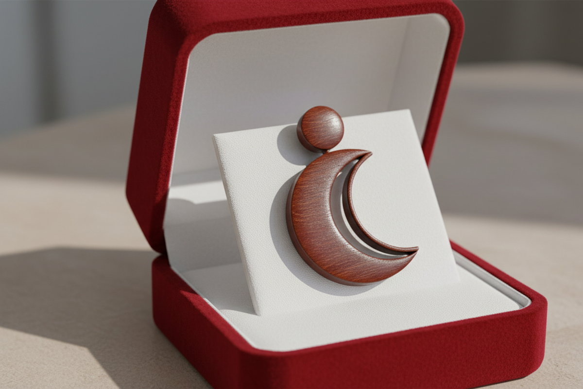 Crescent Moon Wooden Earring Laser, an Object Graphic by Amazin_art (Photo 3 of 4)