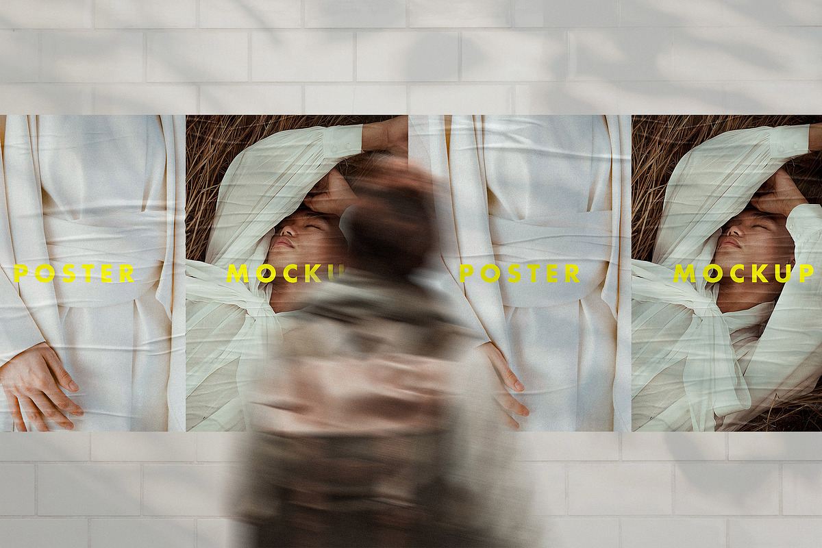 Wrinkled Posters Mockup Scene, an Advertising Mockup by Design Squad