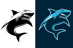 Great white ferocious shark