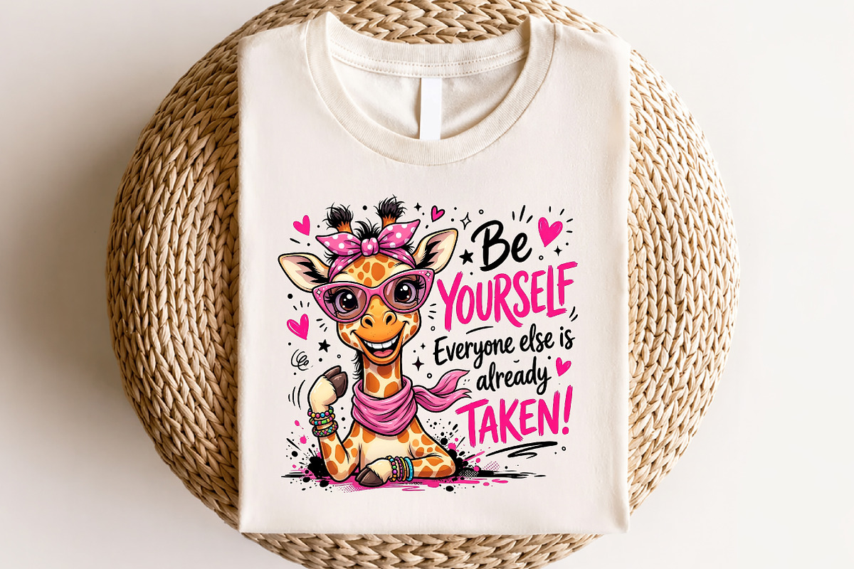 Be Yourself Giraffe Cute Rocker Girl, a Seasonal Illustration by CraftArtStudio (Photo 4 of 4)