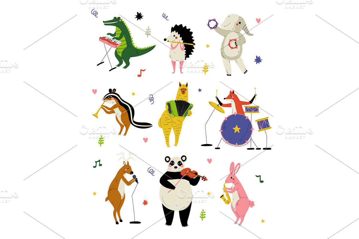 Collection of Cute Cartoon Animals, an Animal Illustration by TopVectors