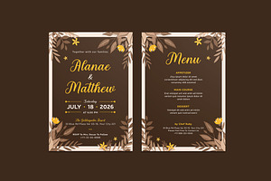 Minos Floral Wedding Invitation, an Invitation Template by iDoodle Studio