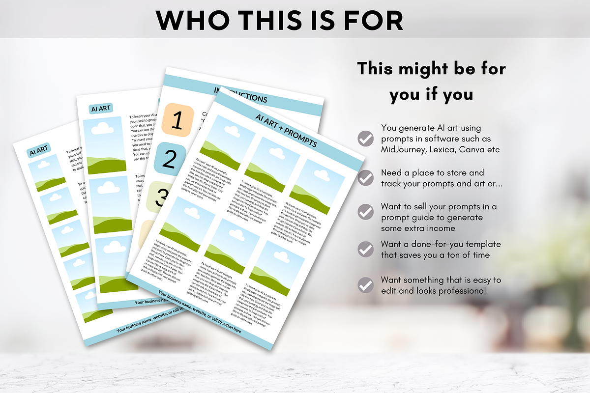 AI Art Prompt Guide Template Canva, a Templates & Theme by Sellers Resource Hub (Photo 2 of 3)