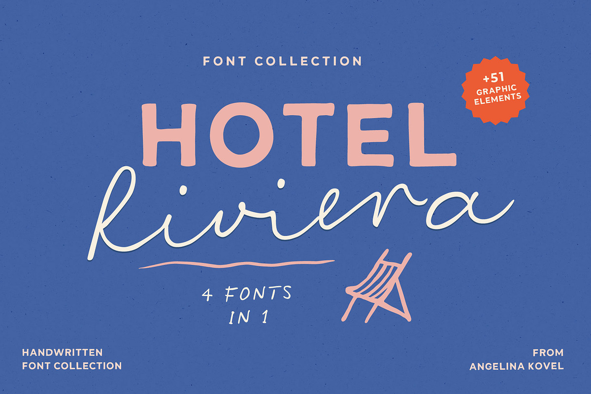 Hotel Riviera | Font collection, a Handwritten Font by AngelinaKovel (Photo 1 of 16)