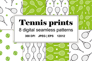 Tennis Seamless Patterns Set