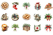Christmas Winter Watercolor Clipart, an Illustration by Designworld (Thumbnail 4 of 6)