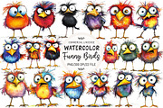 Cute Quirky Funny Birds Clipart, an Illustration by OK Design (Thumbnail 1 of 5)