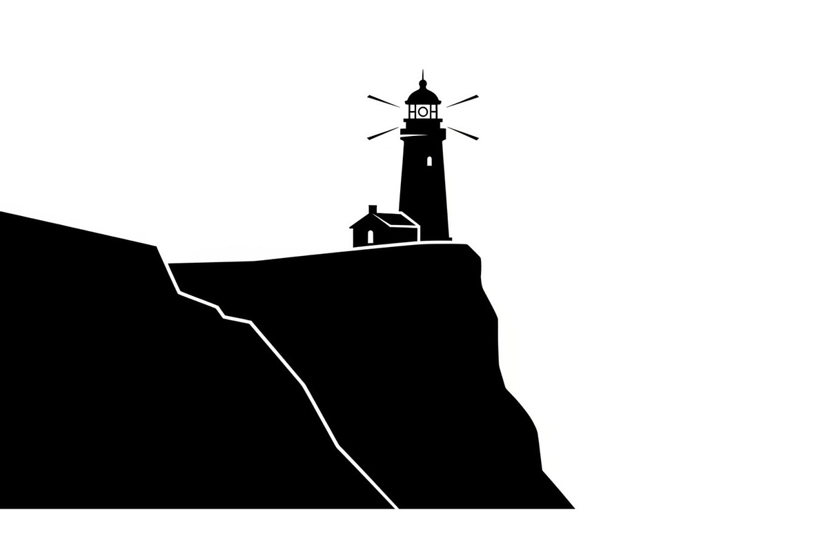 Lighthouse Coastal Cliff Silhouette, a Graphic by hafijul (Photo 9 of 15)