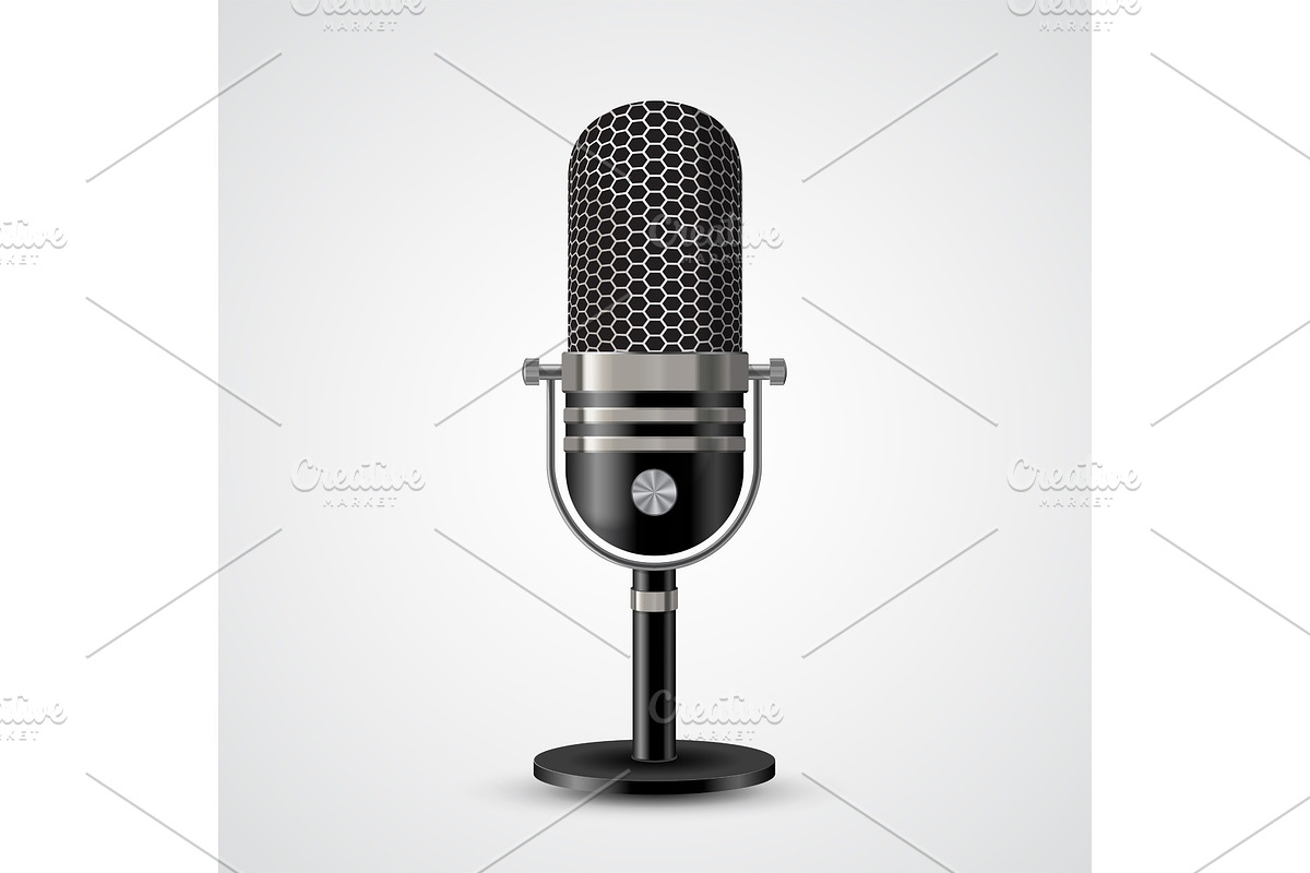 Microphone on white background, an Object Graphic by piter.goskov