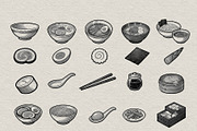 Japanese Ramen Engraving Collection, a Food Illustration by Kaizla03 (Thumbnail 2 of 5)