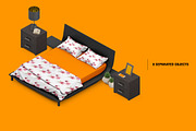 Bedroom Scene Set up Mock-up, a Household Mockup by IsometricWorld (Thumbnail 3 of 5)