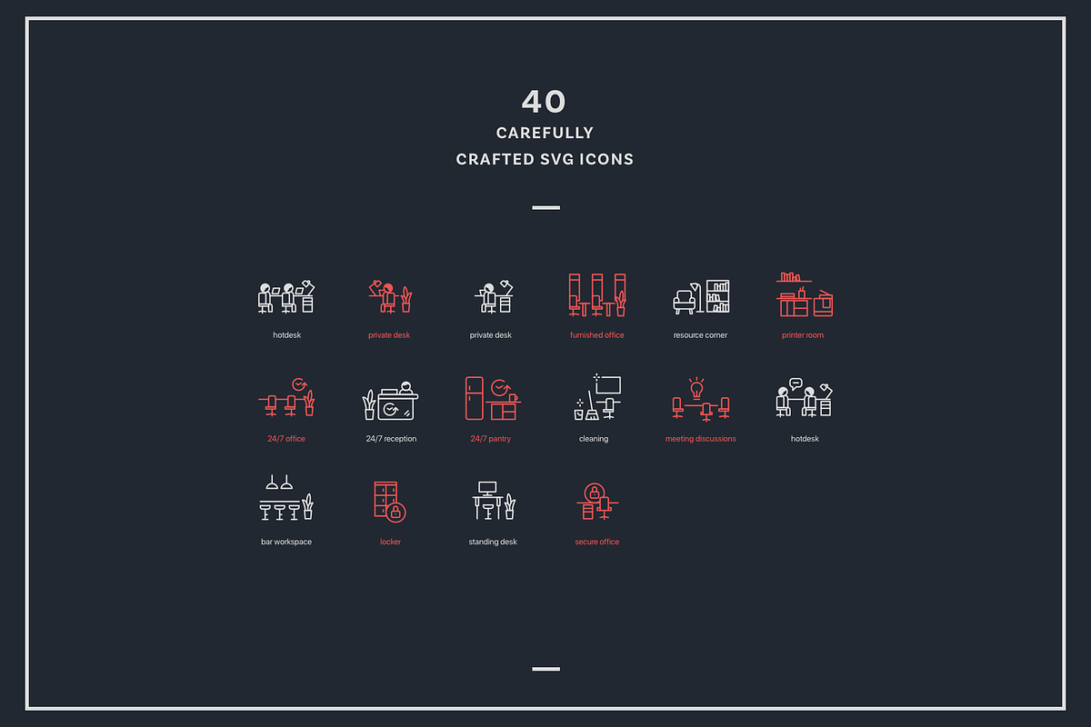 Coworking icons, an Outline Icon by Somewan draws (Photo 5 of 5)
