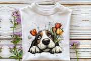 Whimsical Spring Peeking Dog Clipart, a Seasonal Illustration by OK Design (Thumbnail 6 of 6)