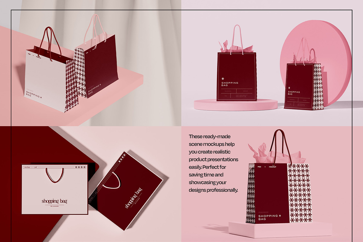 Luxury Shopping Bag Mockup Set, a Packaging Mockup by Mego-studio (Photo 5 of 7)