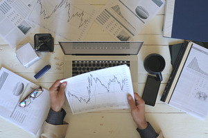 Male hands of manager typing text on featuring arm, background, and business