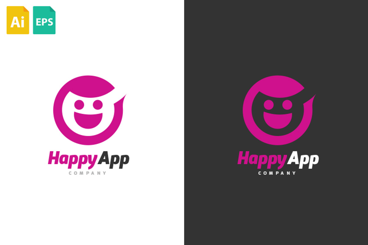 Happy App Logo, a Branding & Logo Template by Schneider Design Store (Photo 2 of 2)