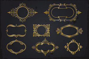 15 Rounded Frames Backgrounds Set