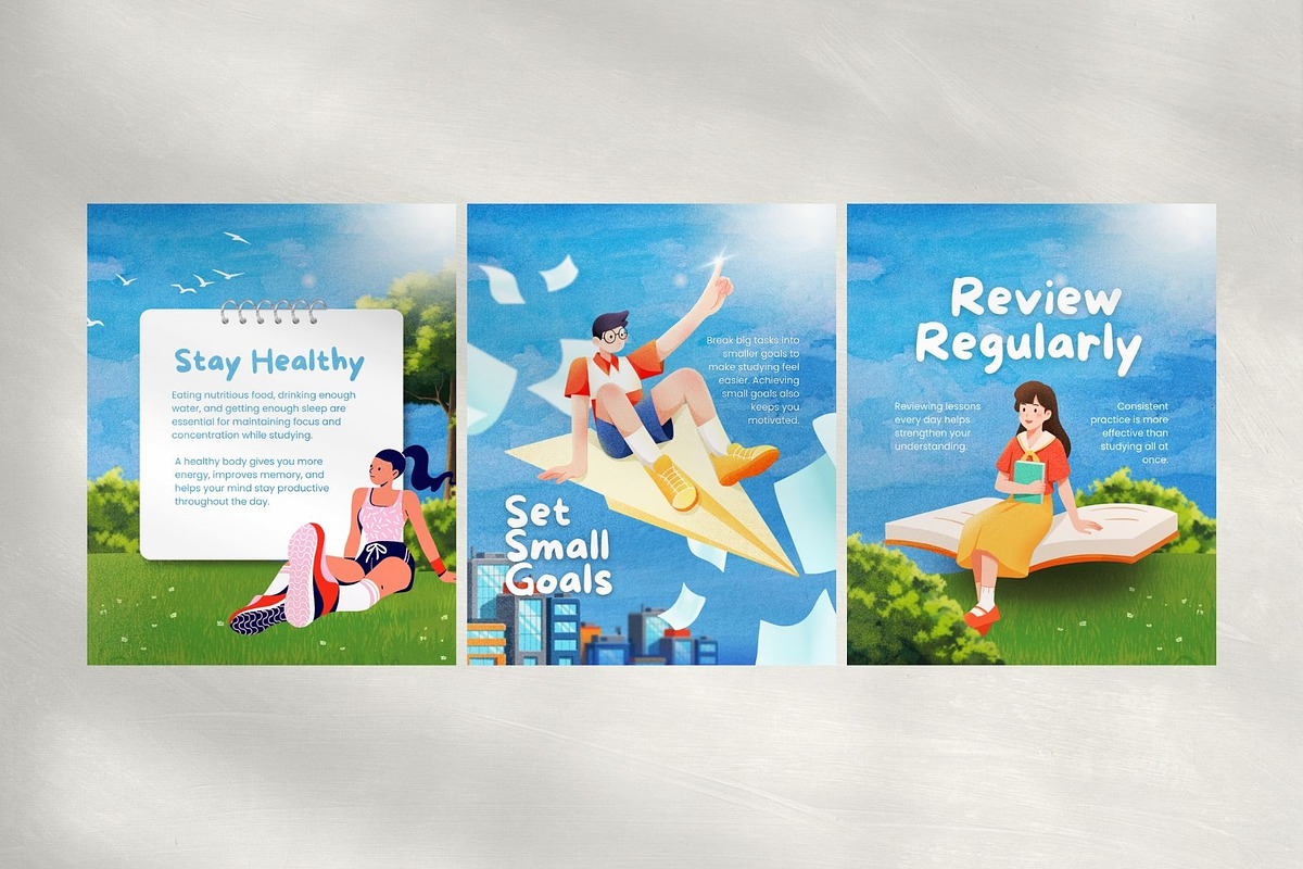 Study Tips Carousel Canva, a Social Media Template by Dstudio (Photo 3 of 4)