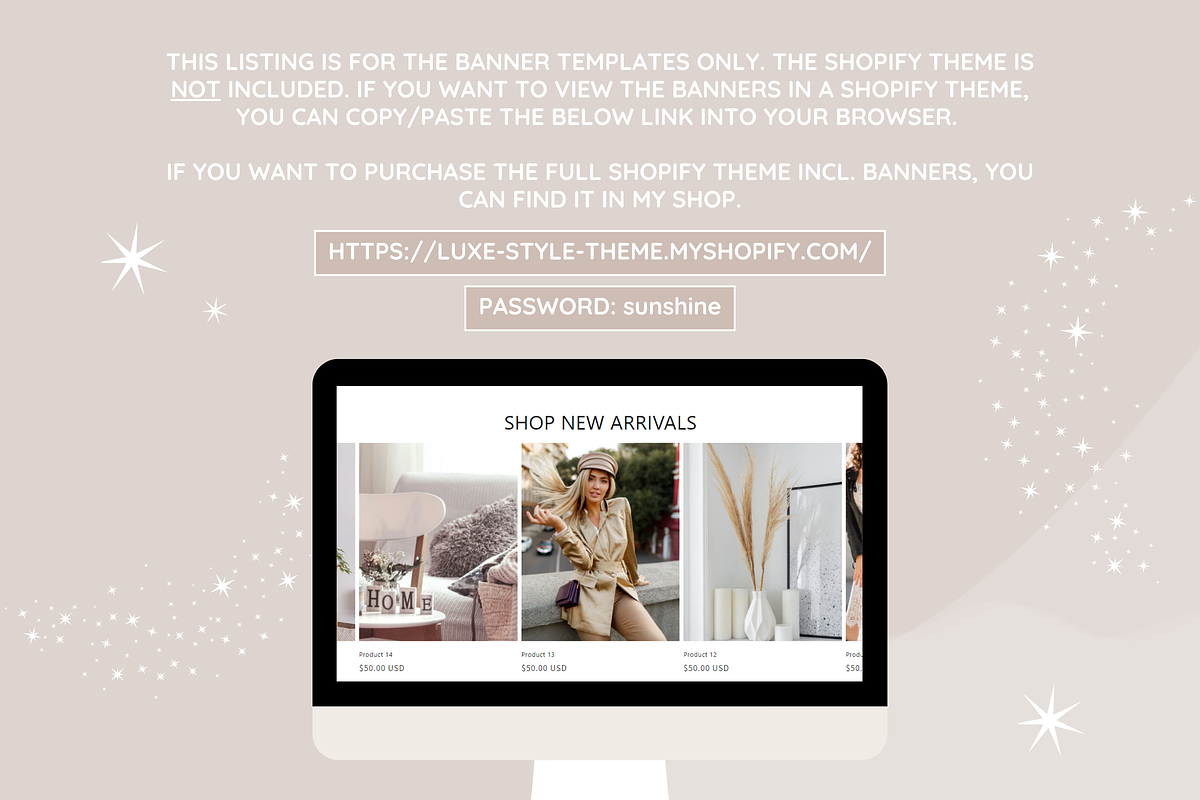 Beige Boho Shop Banner Templates, a Shopify Template by SunshineStudioBoutique (Photo 4 of 9)
