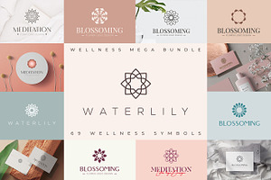 Water Lily Lotus Logo Bundle