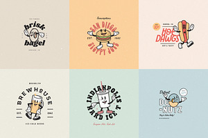 Food Friends Vintage Mascots & Logos