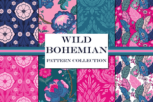 Wild Bohemian Pink Teal Patterns, a Pattern Graphic by RachelStudio