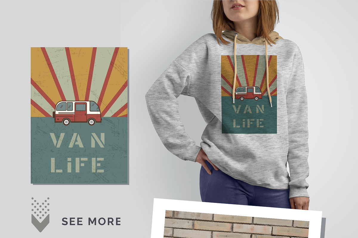 Van Life Adventure Retro Posters, a Decorative Illustration by lokfrid (Photo 4 of 8)