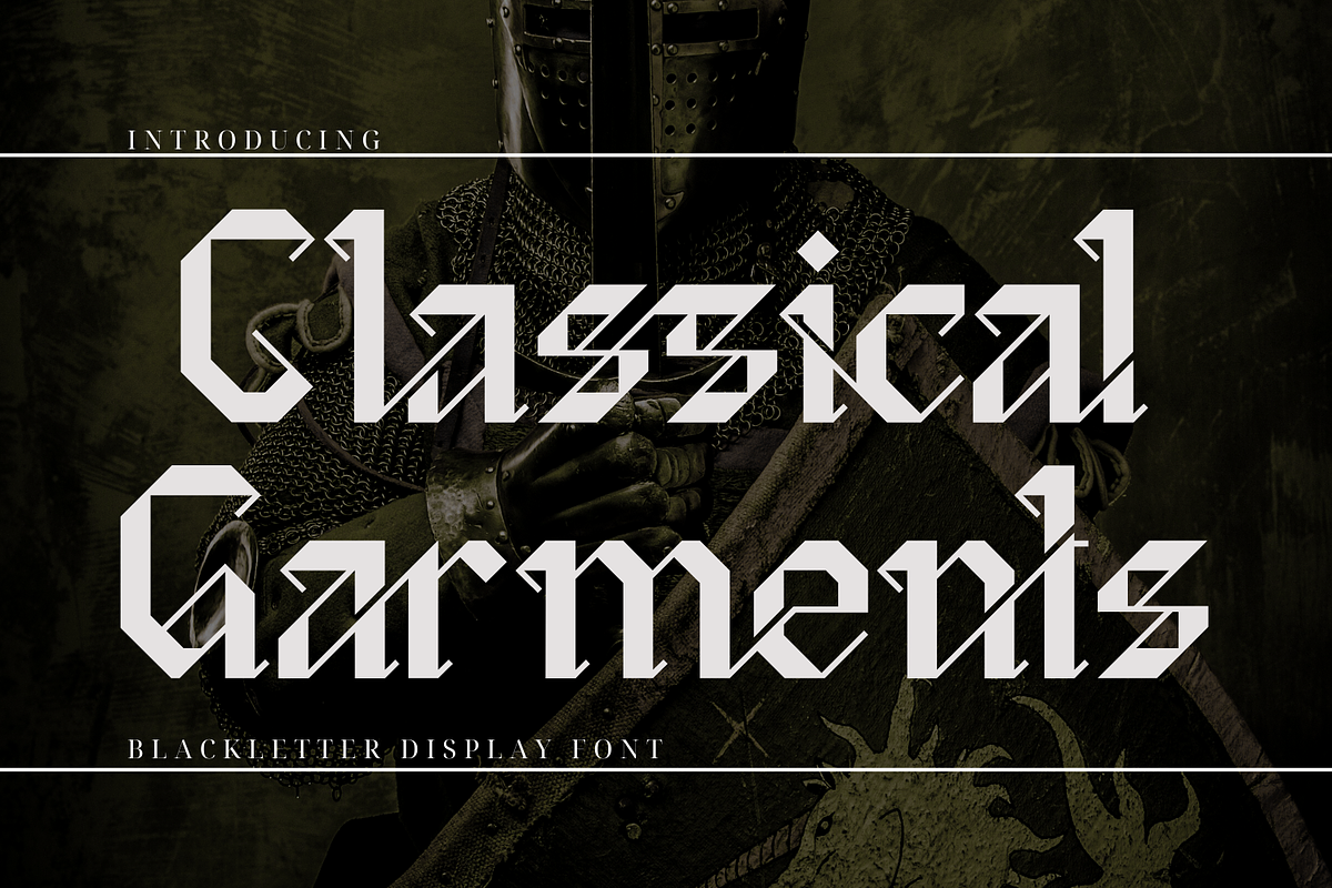 Classical Garments Font, a Blackletter Font by 177Studio (Photo 1 of 9)