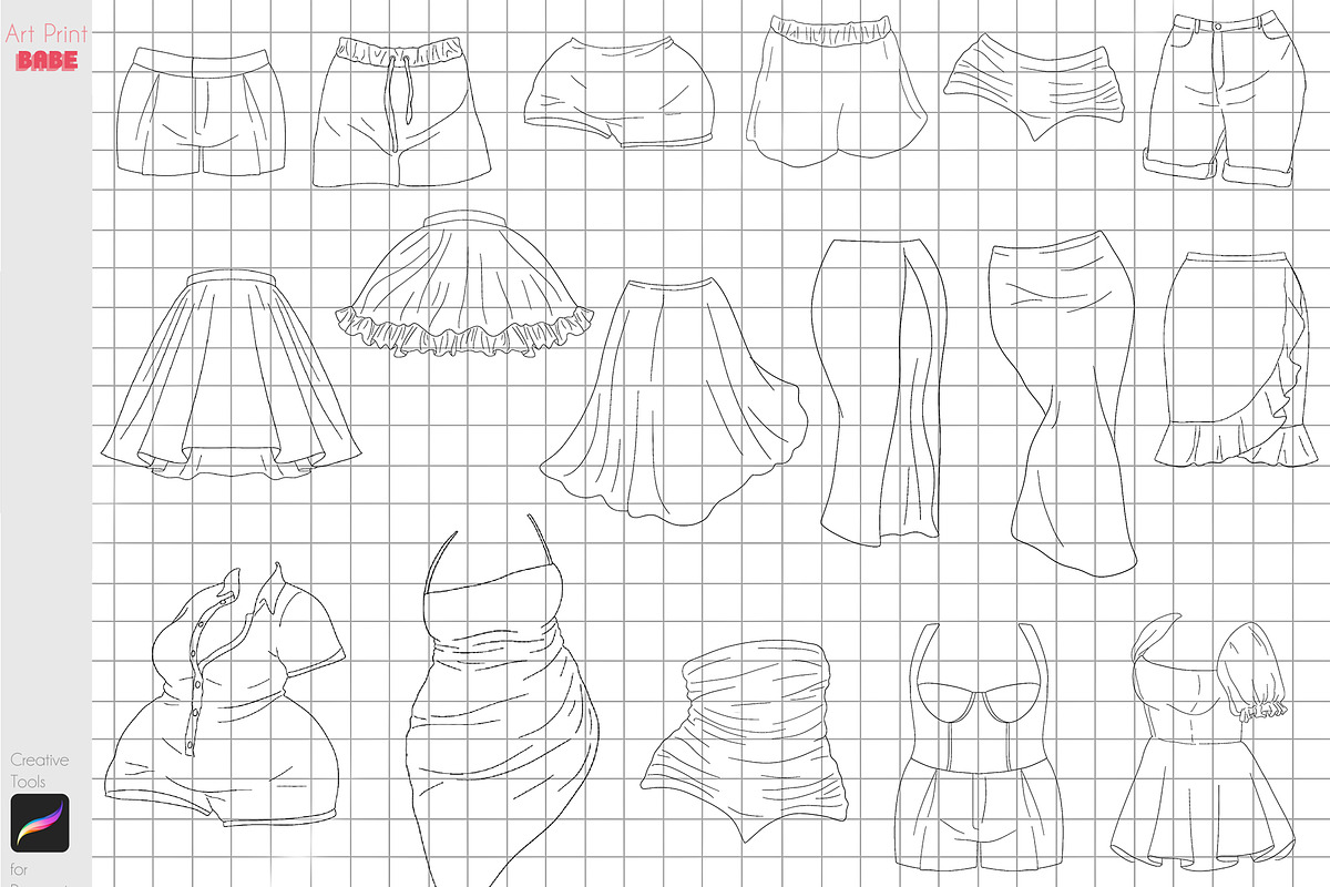 Procreate Plus Size Clothes Curved, a Brush Add-On by ArtPrintBabe (Photo 4 of 4)