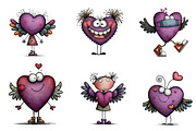 Whimsical Valentine Heart Clipart, an Illustration by CreationArt (Thumbnail 7 of 7)