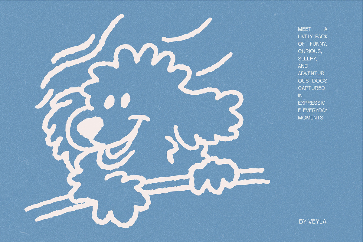 Dog Days: 100 Textured Pups Pack, an Animal Illustration by Veyla (Photo 9 of 14)