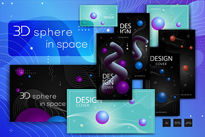 3D sphere in space. Art., a Decorative Illustration by KENO Mascots