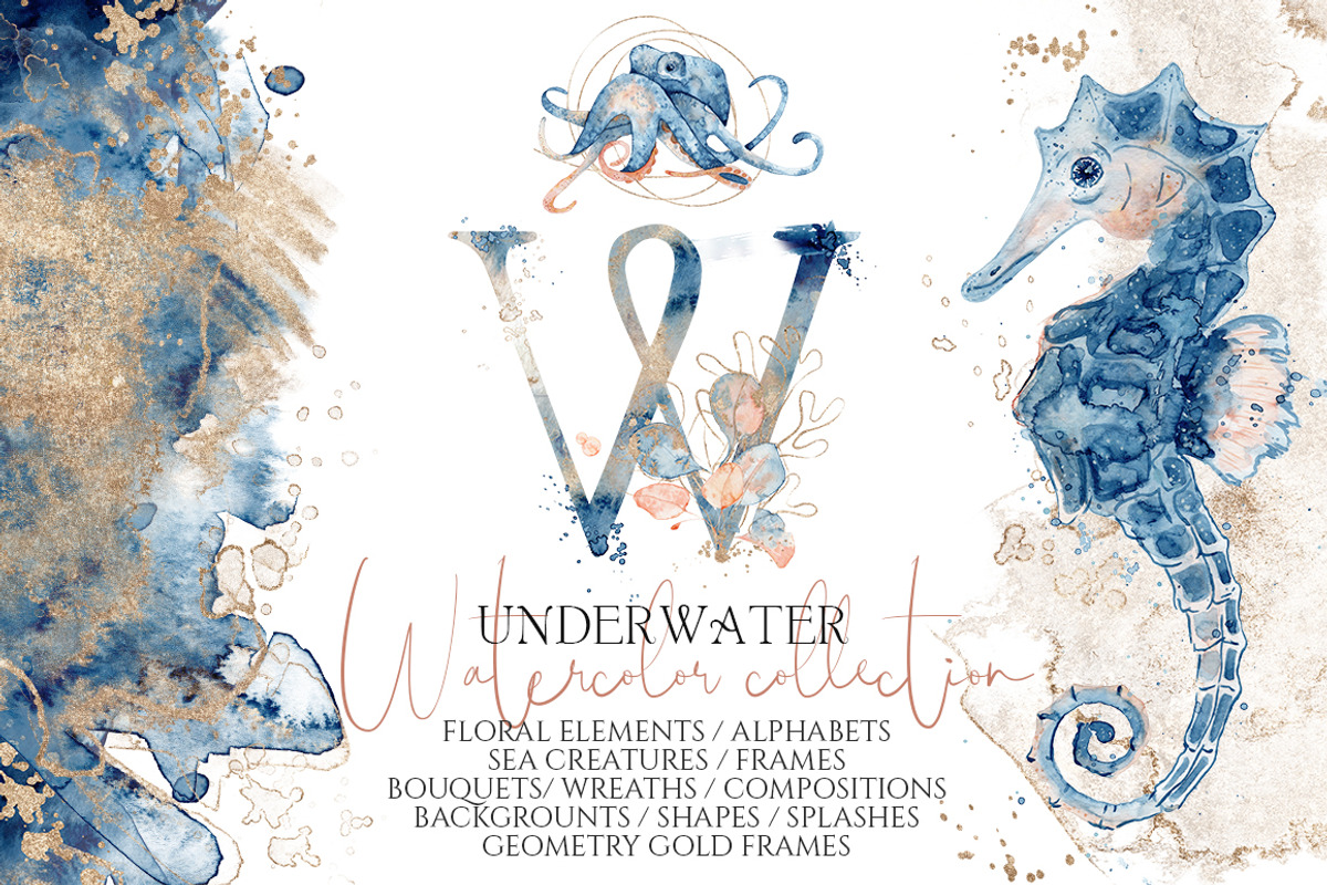 Underwater Watercolor Collection, an Animal Illustration by Evgeniia (Photo 1 of 16)