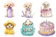 Watercolor Cute Dog Lover Clipart, a Seasonal Illustration by CitraGraphics (Thumbnail 2 of 8)