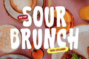 Sour Brunch - Food Display Font, a Handwritten Font by Littlehand