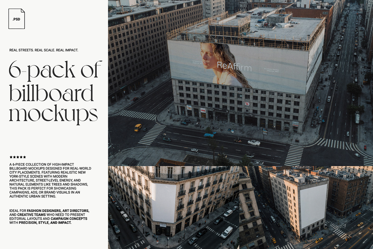 Fashion City Billboard Set / 6-Pack, a Mockup by ReAffirm (Photo 2 of 17)