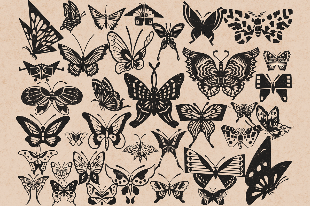 Butterfly Stamps for Procreate, a Brush Add-On by TheWhiteCatLab (Photo 3 of 8)
