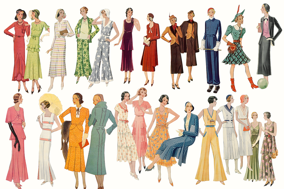 90+ Vintage Fashion Ladies Clipart, a Person Illustration by Lilithcollageart (Photo 4 of 12)