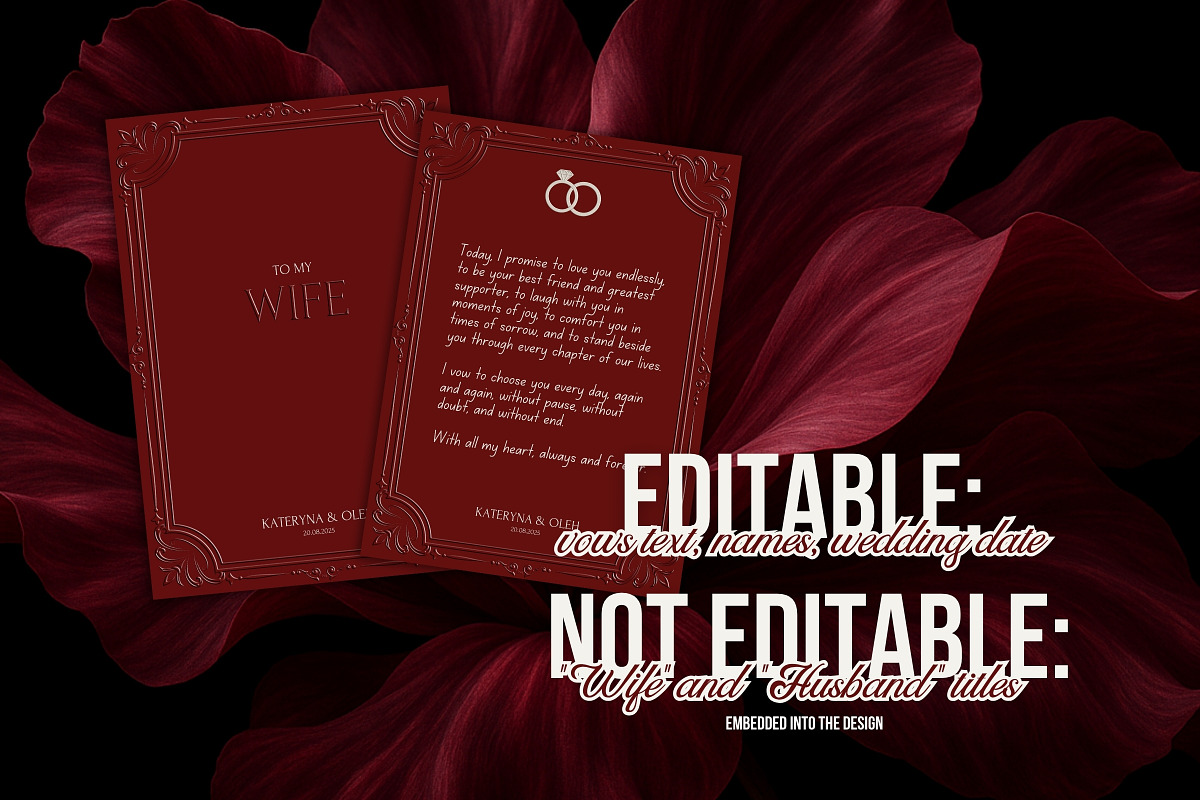 Wedding Vow Book – Canva Template, a Stationery Template by TrendyliciousStore (Photo 4 of 5)