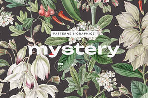 Mystery. Elegant Botanical Pattern