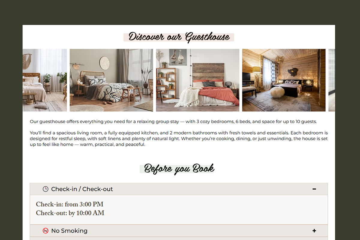 Guesthouse - Wix Studio Website preview 4
