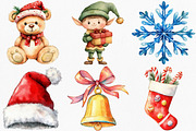 Cute Cartoon Christmas Clipart, an Illustration by Canvas Craft (Thumbnail 3 of 7)