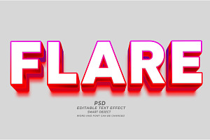 Flare PSD 3D Editable Text Effect