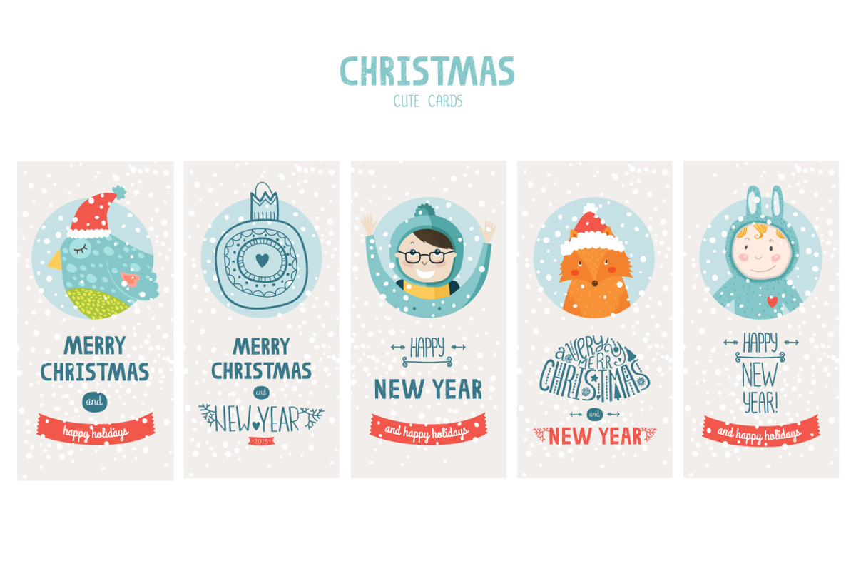 10 Christmas greeting cards, an Animal Illustration by tatiletters (Photo 3 of 5)