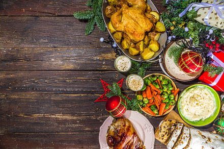 Festive Christmas dinner table, a Food & Drink Photo by Rimma