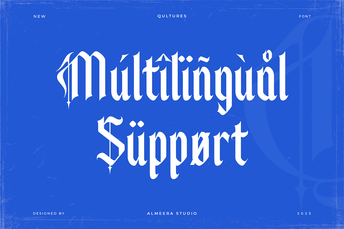 Qultures – Blackletter Typeface, a Blackletter Font by Almeera Std (Photo 11 of 11)