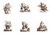 Whimsical Christmas Snowman Clipart, a Seasonal Illustration by CreationArt (Thumbnail 5 of 5)