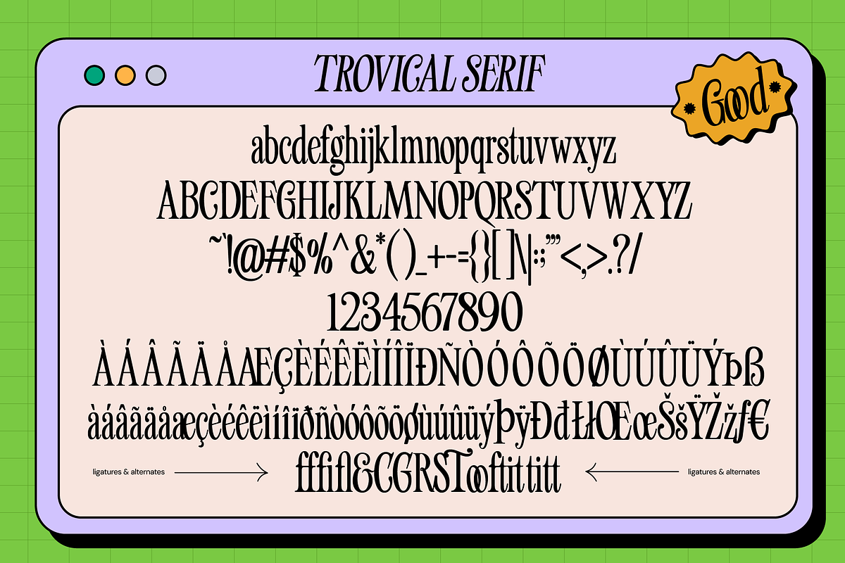 Trovical Calm Retro Serif, a Sans Serif Font by Fortunes Co (Photo 11 of 14)