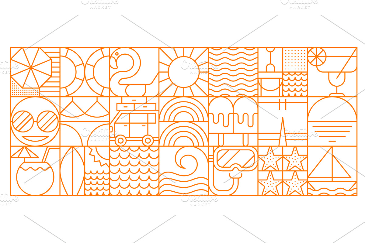 Summer travel vacations pattern, an Object Illustration by Vector Tradition