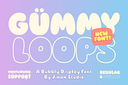 Gummy Loops - A Bubbly Display Font, a Handwritten Font by Ainun Jinan (Thumbnail 1 of 13)